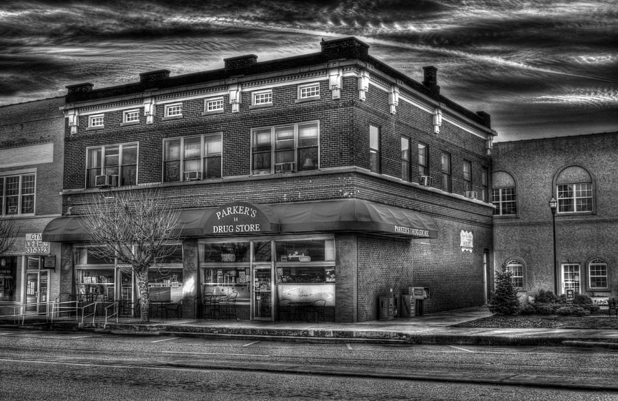 Parkers Drugs in Black and White Photograph by Greg and Chrystal Mimbs