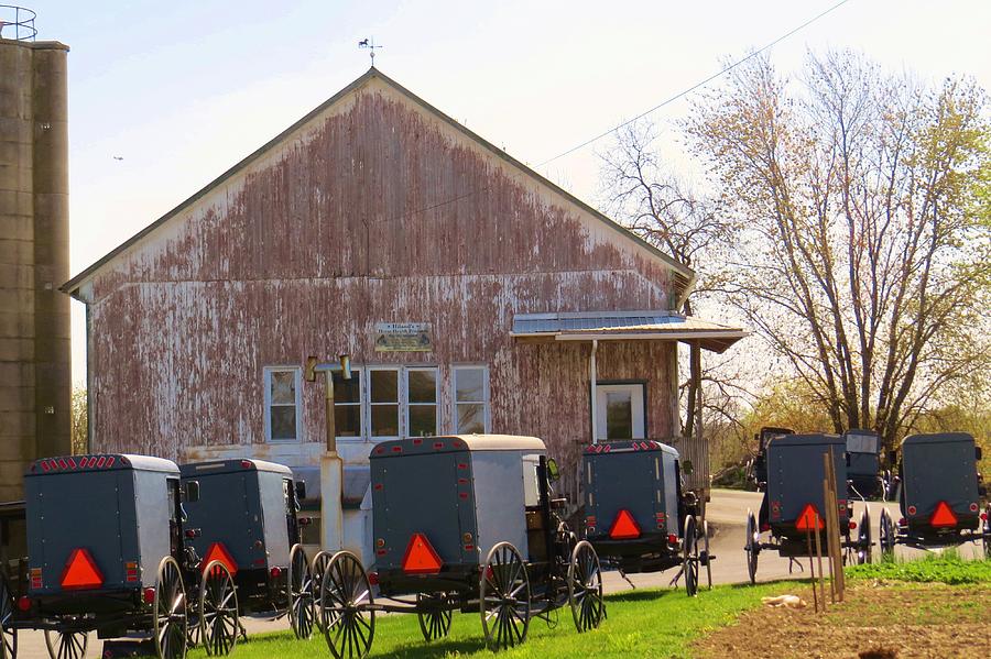 Parking in Front of Old Barn Photograph by Jeanette Oberholtzer