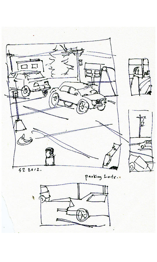 Parking Lots Drawing by Samuel Zylstra