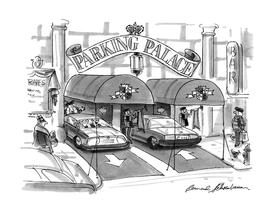parking Palace Drawing by Bernard Schoenbaum