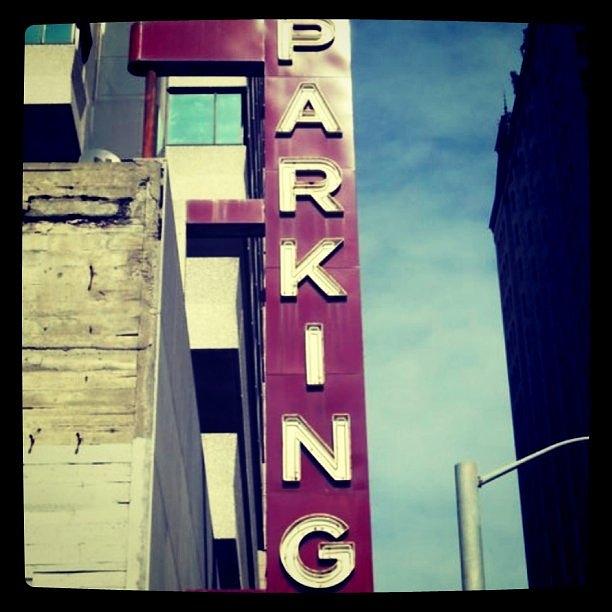Vintage Photograph - #parking #vintage #sign #america by Louise Jose