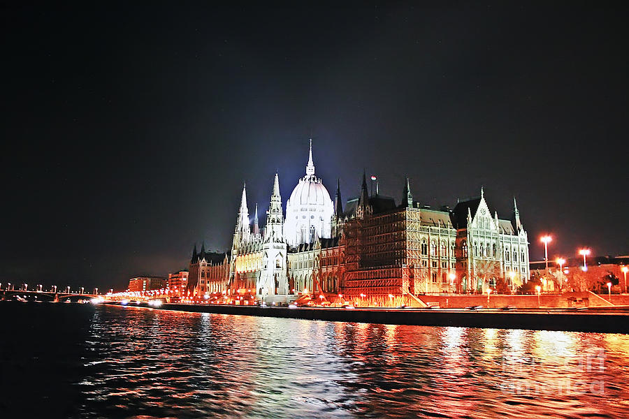 Parliament and the Danube Photograph by Elvis Vaughn