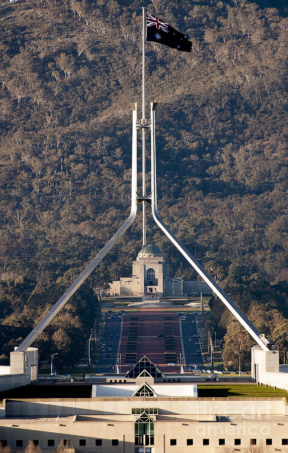 Parliament and war memorial australia Photograph by Steven Ralser