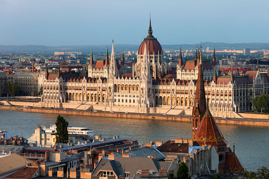 Parliament Building in Budapest at Sunset Photograph by Artur Bogacki