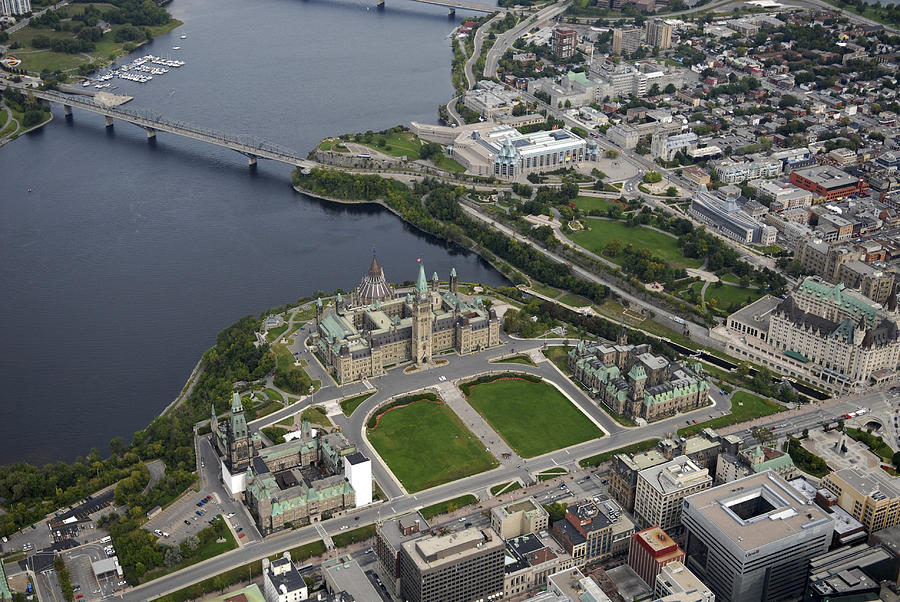 Parliament Building With Downtown Photograph by Bernard Dupuis - Fine ...