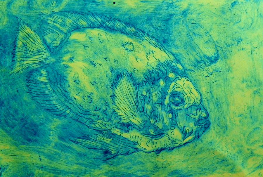 Parrot fish on yellow Painting by David Raderstorf | Fine Art America