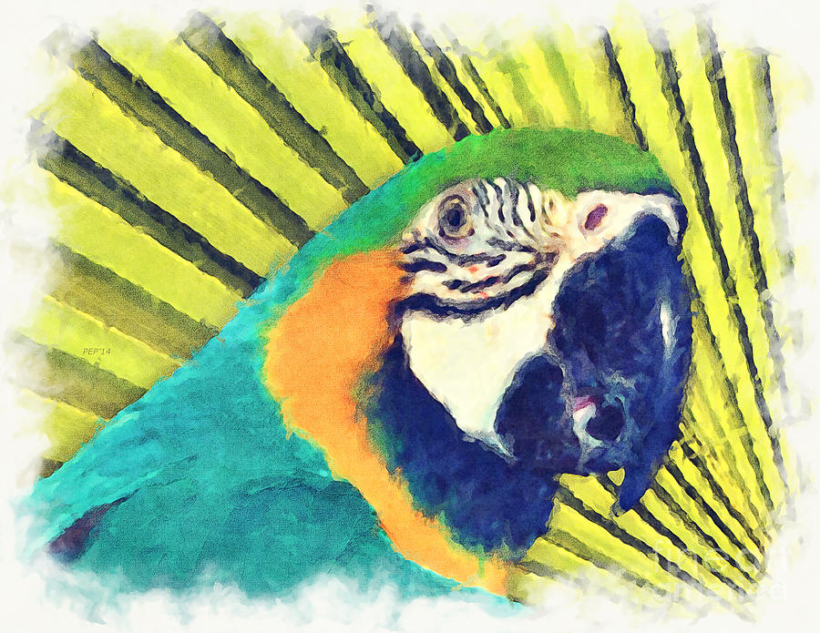 Parrot In A Palm Tree Digital Art by Phil Perkins