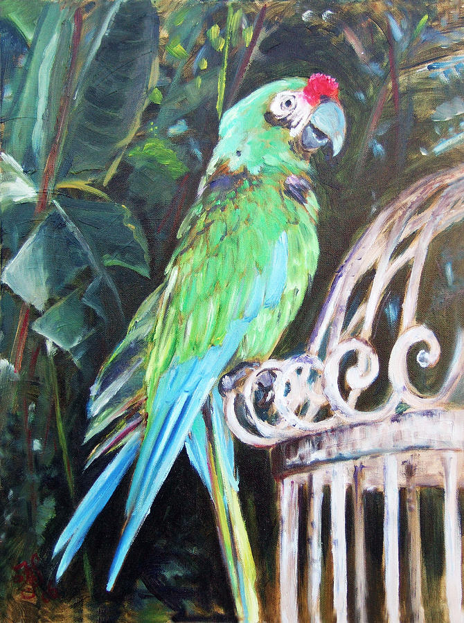 Parrot Painting by Irek Szelag
