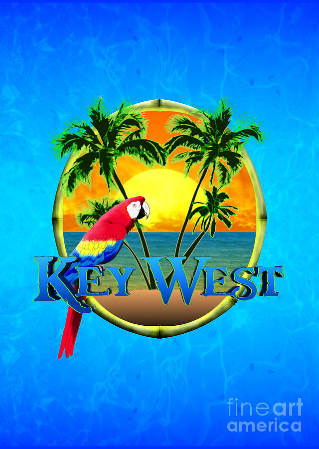 Beach Sunset Digital Art - Parrot Of Key West by Chris MacDonald
