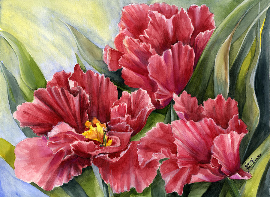 Parrot Tulips Painting by Sabine Baeckmann - Fine Art America