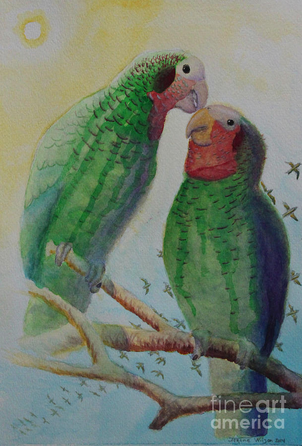 Parrots Paradise Painting by Jerome Wilson