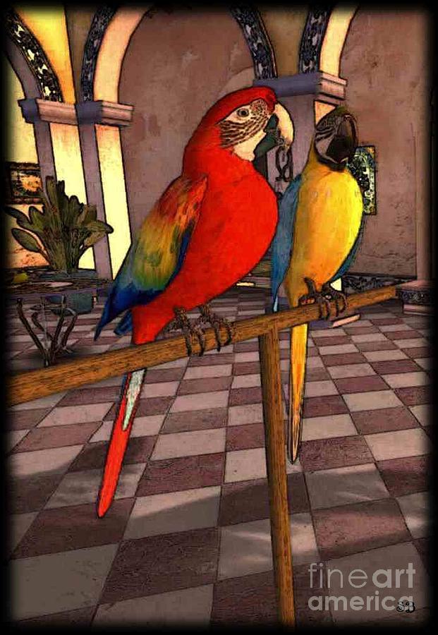 Parrots1 Digital Art by Susanne Baumann