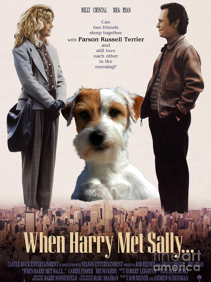 Parson Russell Terrier Art Canvas Print - When Harry Met Sally Movie Poster Painting by Sandra Sij