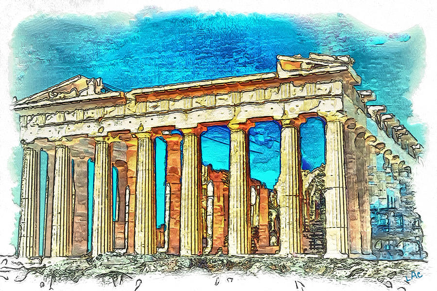 Parthenon Painting By Doggy Lips | Fine Art America