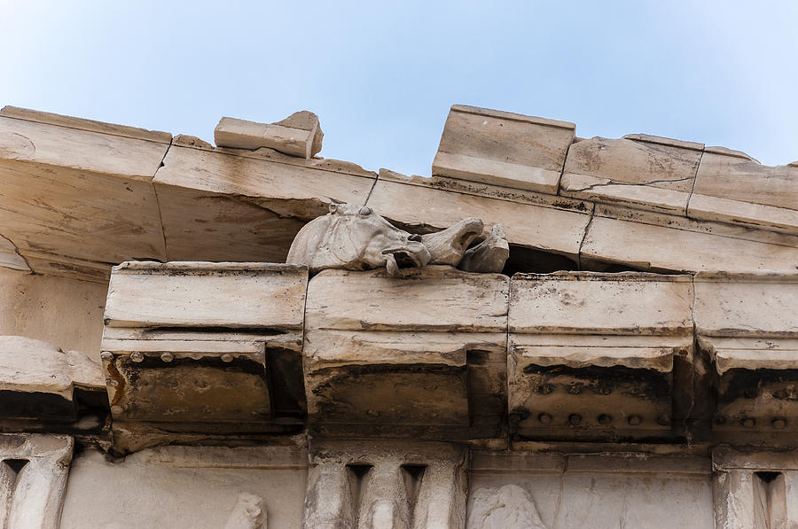 Construction Photograph - Parthenon pediment horses by Yevgeni Kacnelson