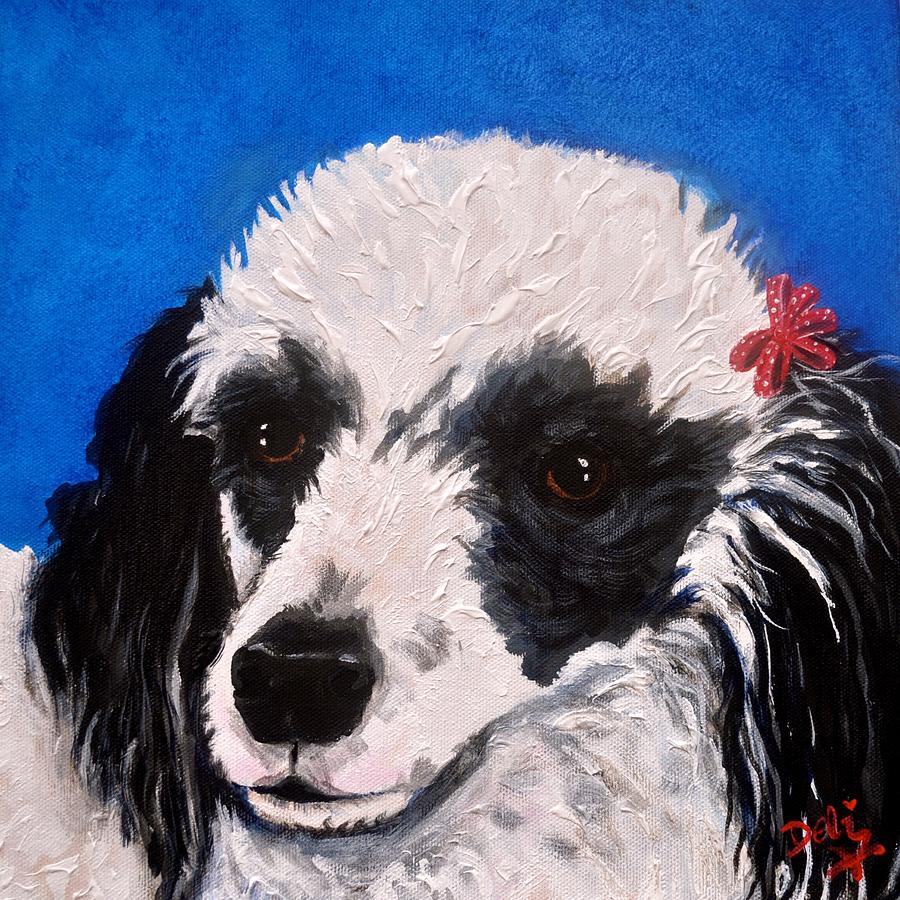 Parti Poodle Painting by Debi Starr