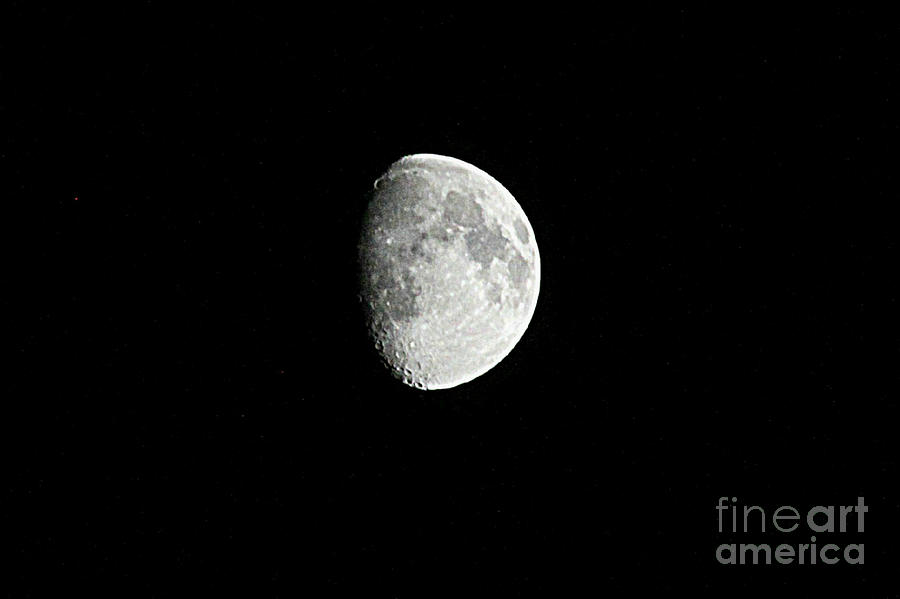 Nature Photograph - Partial Moon by Stephanie  Buckley