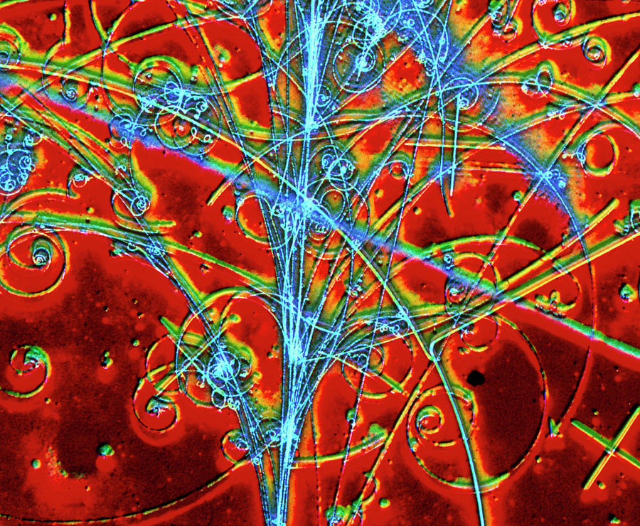 Particle Tracks In Bubble Chamber Photograph by Cern, P.loiez/science Photo Library