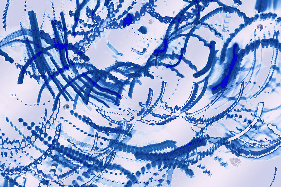 Particles Of Blue Digital Art