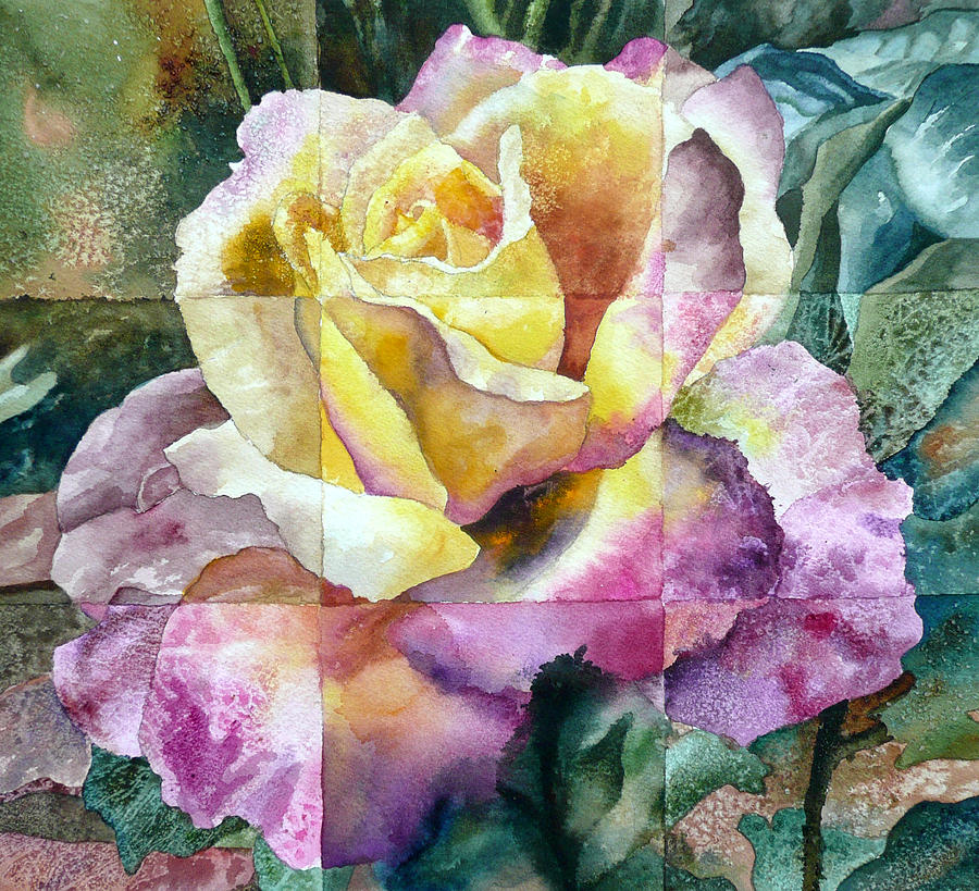 Partitioned Rose  Painting by Anne Gifford