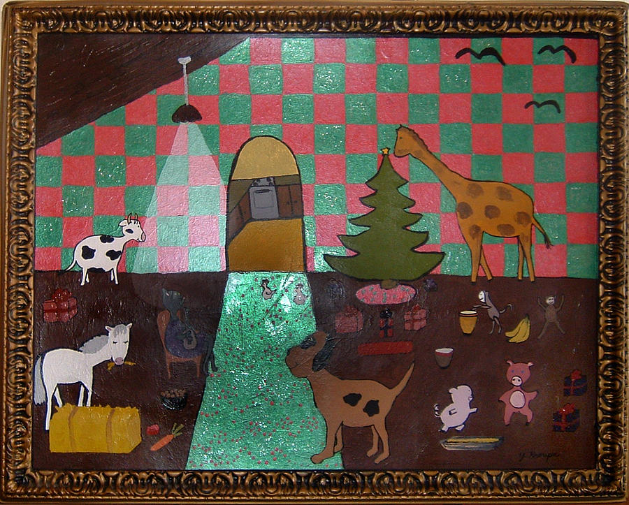 Christmas Painting - Party Animals  by Yvonne  Kroupa 