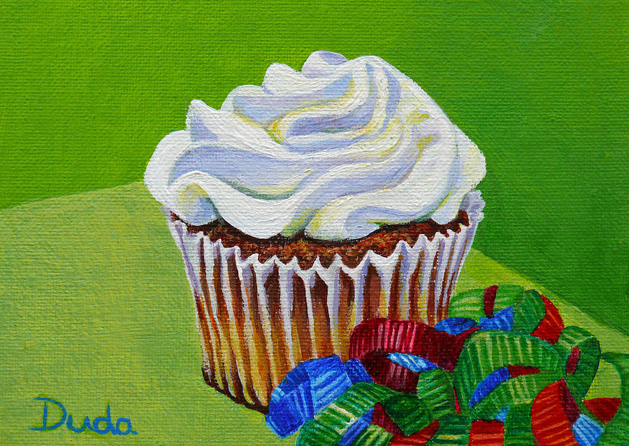 Party Cupcake Painting by Susan Duda