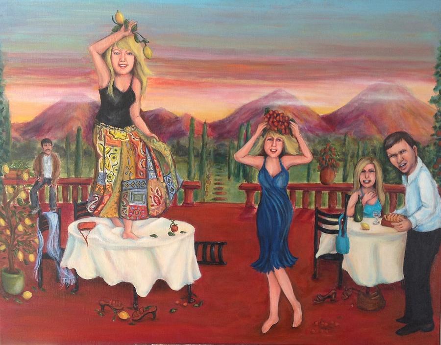 Wine Painting - Party In Tuscany by Cathi Doherty