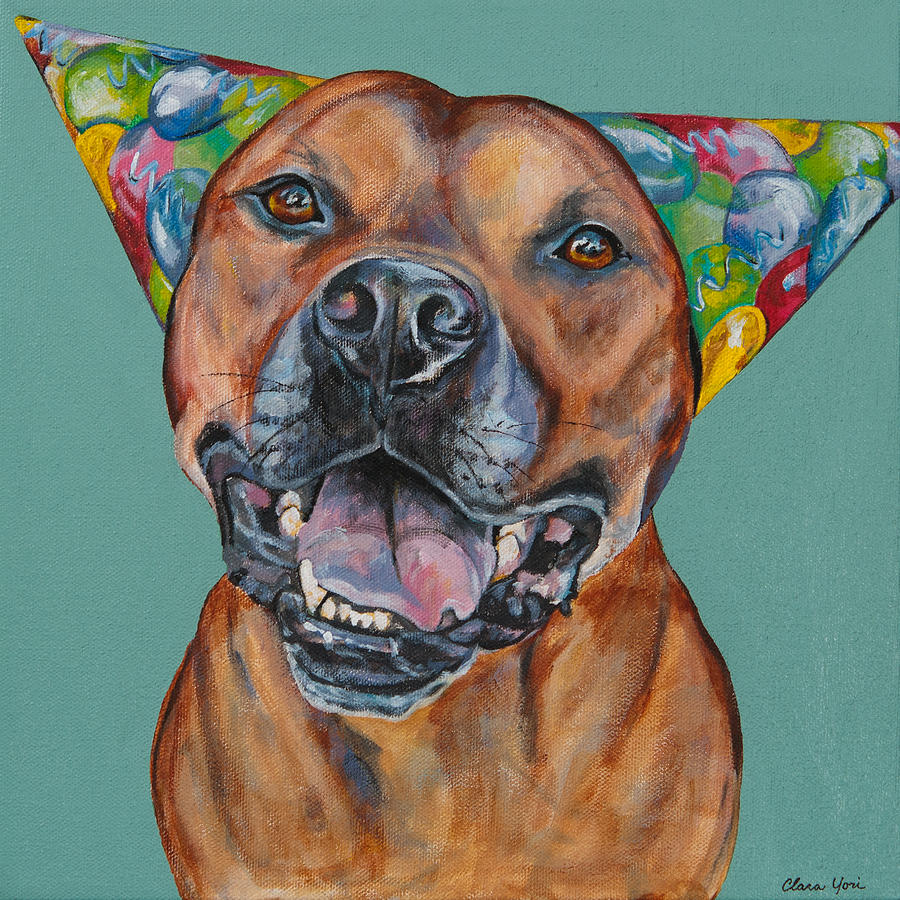 Dog Painting - Party On Hector by Clara Yori