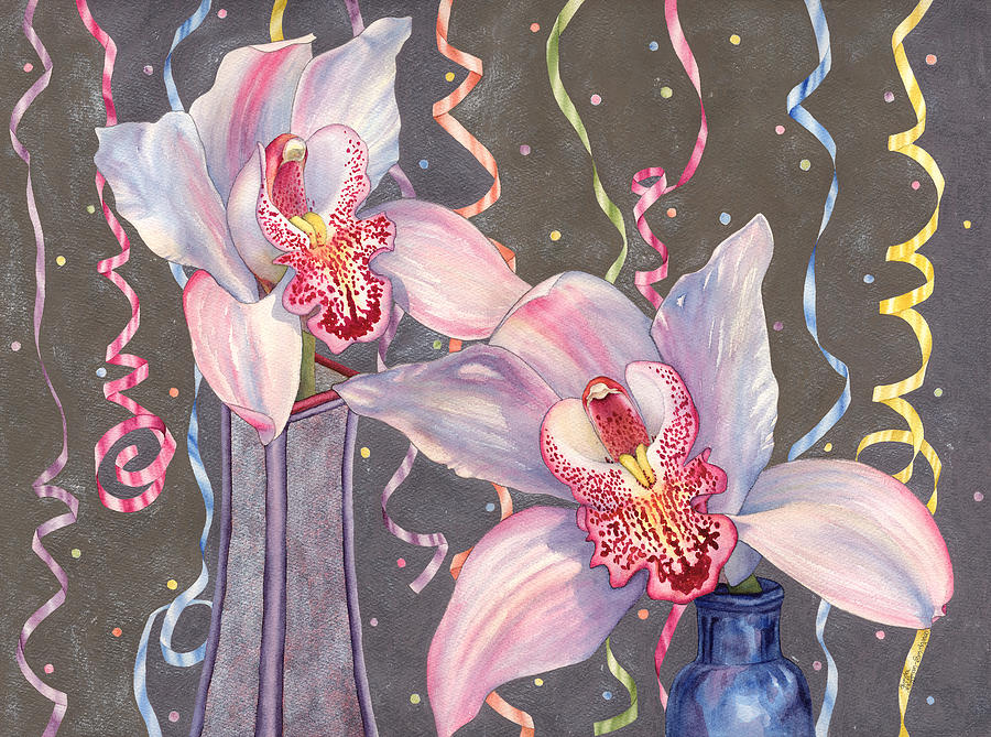 Party Orchids Painting by Lynda Hoffman-Snodgrass