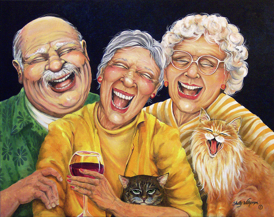 Wine Painting - Party Pooper by Shelly Wilkerson