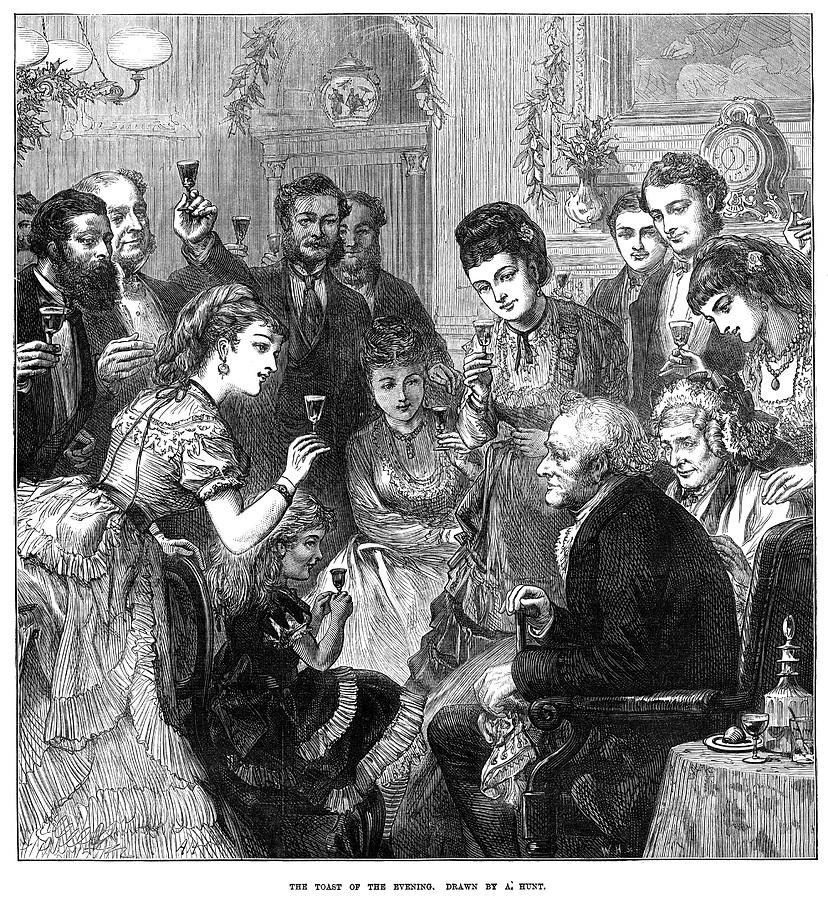 Party Toast, 1872 Painting by Granger