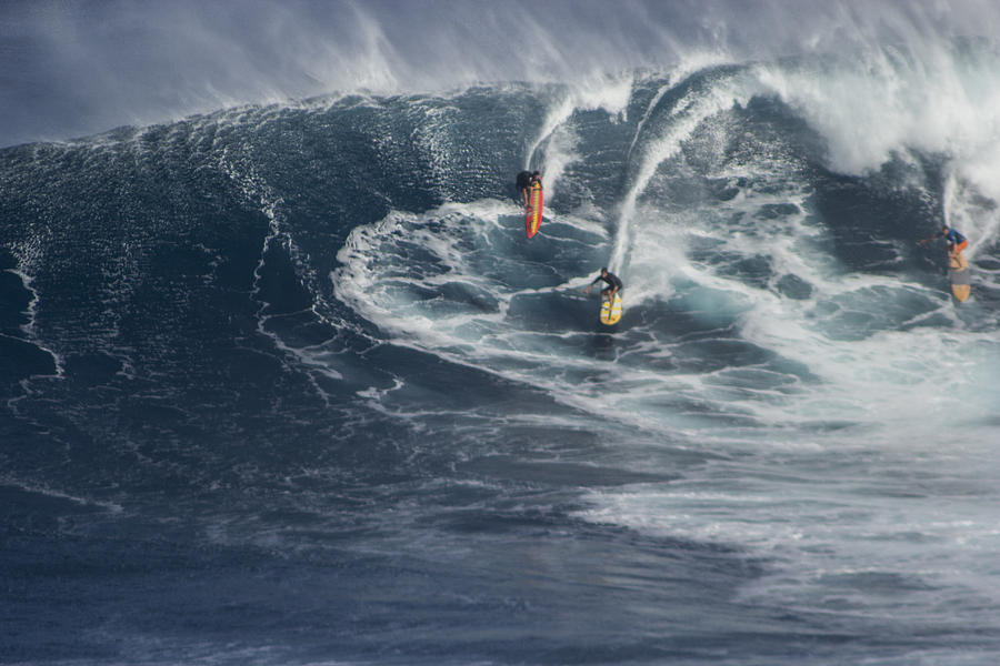 Party Wave at Jaws  Photograph by Brad Scott