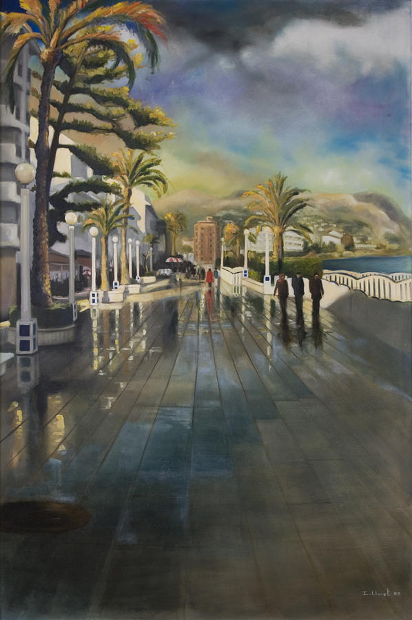 Landscape Painting - Paseo Maritimo by Tachi Pintor