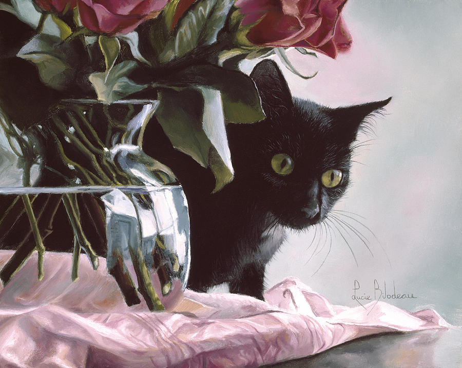 Cat Painting - Pasha by Lucie Bilodeau