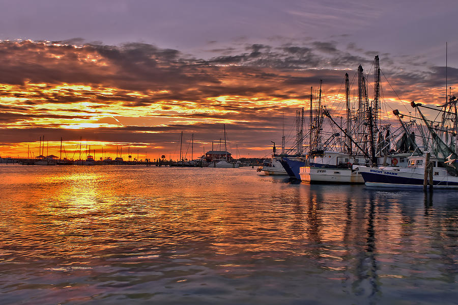 Pass Christian Harbor Sunset Photograph by Brian Wright