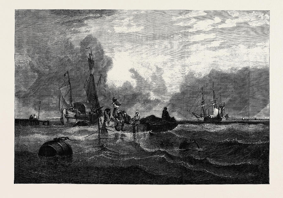 Passage Boat On The Scheldt. From The Picture By C Drawing by English ...