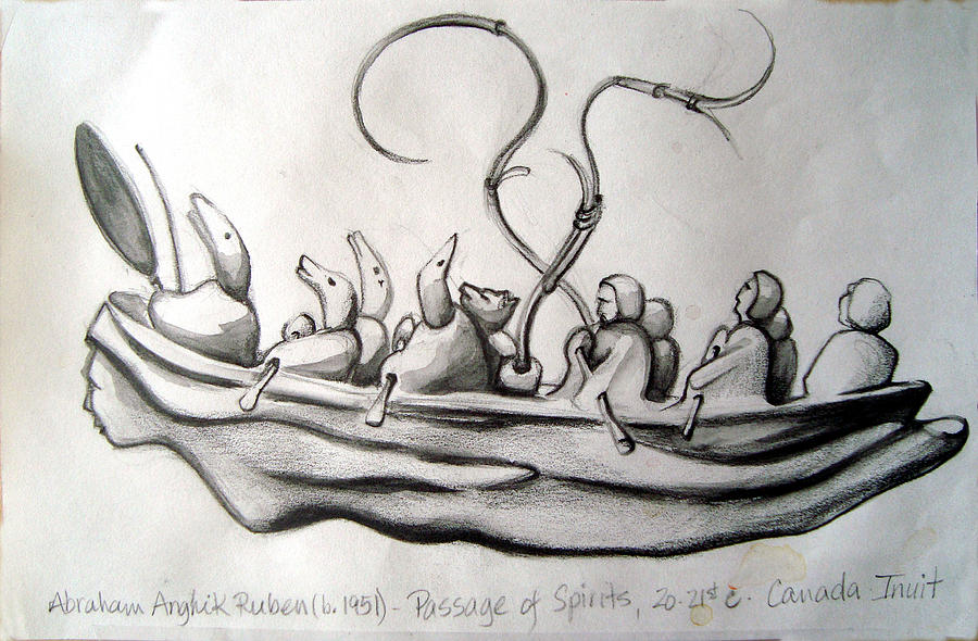 Passage of Spirits Drawing by Karen Coggeshall
