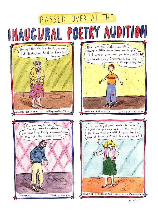 Passed Over At The Inaugural Poetry Audition Drawing by Roz Chast