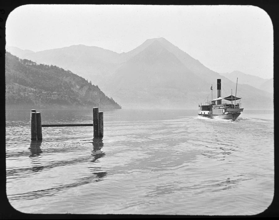 Passenger Boat Lake Lucerne Switzerland 1903 Vintage Photogr Photograph by A Macarthur Gurmankin