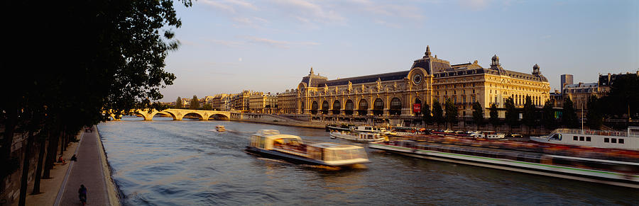 Passenger Craft In A River, Seine Photograph by Panoramic Images