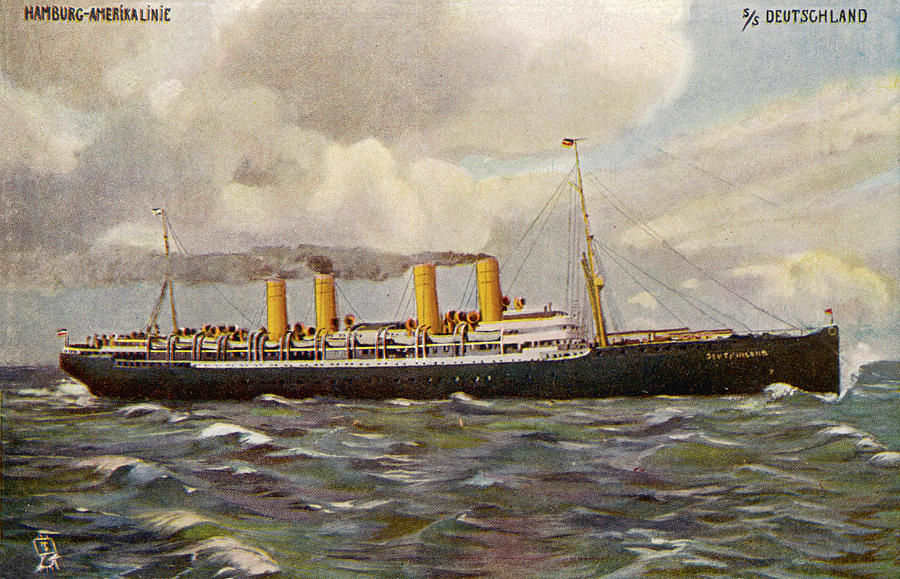 Passenger Liner Of The Hamburg-amerika Drawing by Mary Evans Picture ...