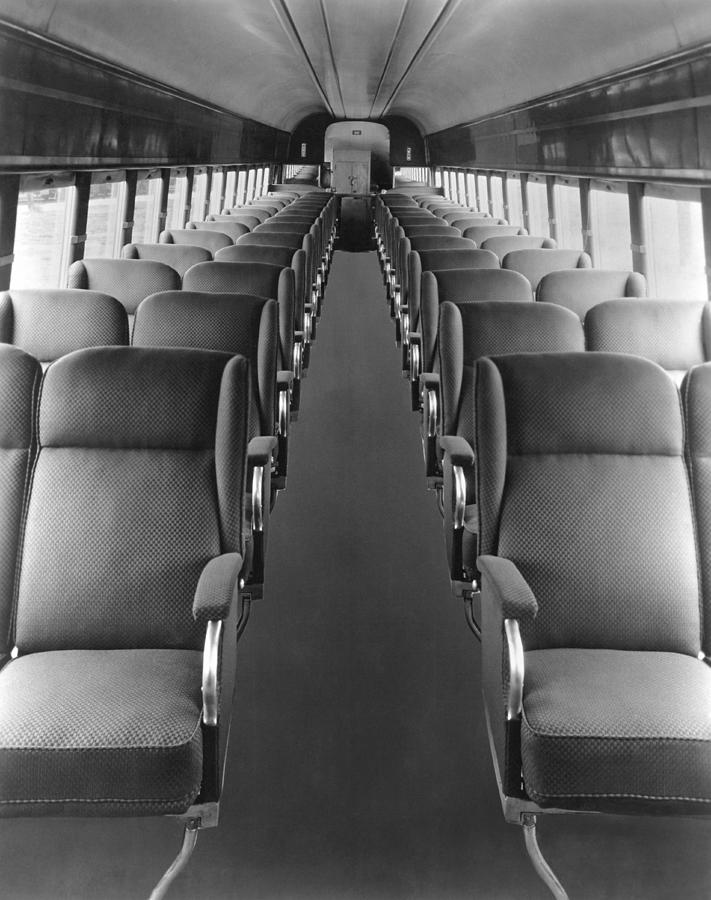 Passenger Train Interior Photograph by Underwood Archives