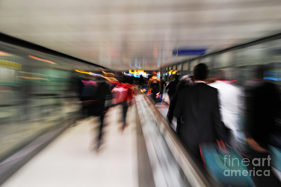 Transportation Photograph - Passengers motion blur by Luis Alvarenga