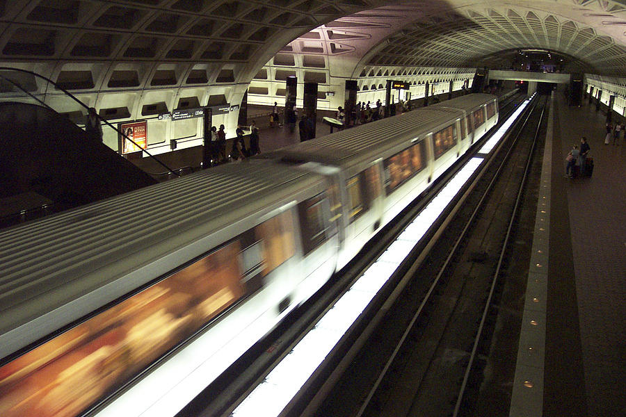 Washington D.c. Photograph - Passing Metro Train by Chris Reed