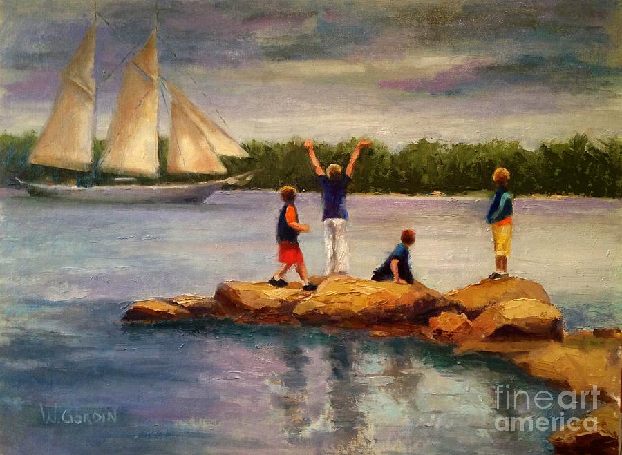 Colorful Painting - Passing Ship by Wendy Gordin