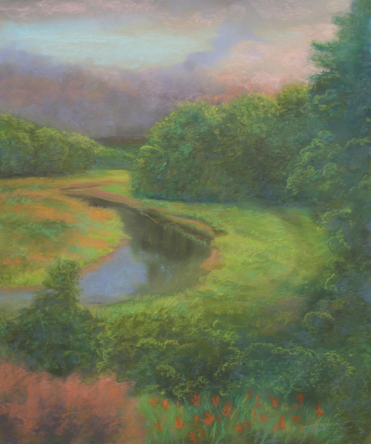 Landscape Pastel - Passing Storm at Catfish Corner by Sherri Anderson Landscape Pastel - Passing Storm at Catfish Corner by Sherri Anderson