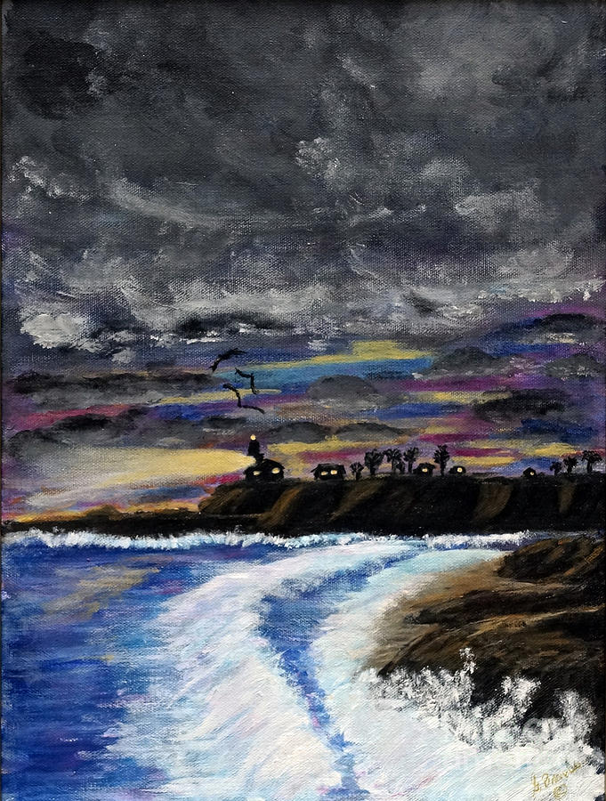 Ocean Painting - Passing Storm by Gary Brandes