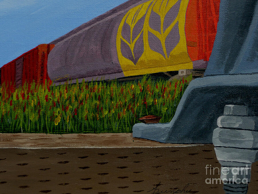 Train Painting - Passing the wild ones by Anthony Dunphy Train Painting - Passing the wild ones by Anthony Dunphy