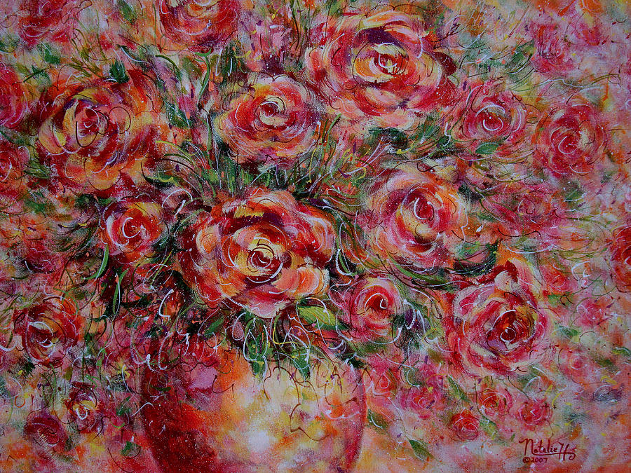 Passion Bouquet Painting by Natalie Holland