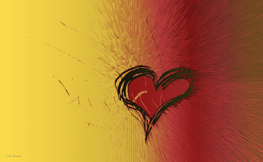 Valentines Day Digital Art - Passion Heart by Linda Sannuti